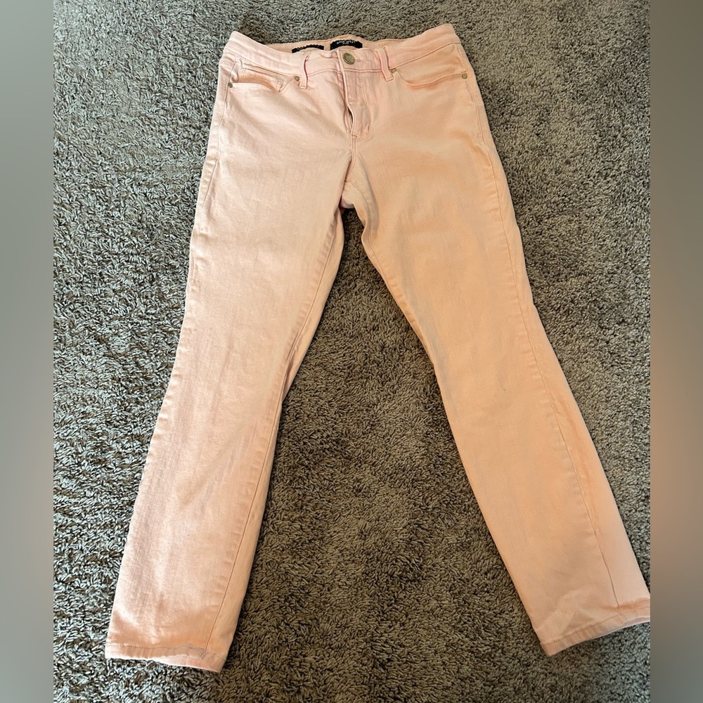 NINE WEST JEANS Gramercy Peach Melba Skinny Ankle Jeans Stretchy Women's Size 8